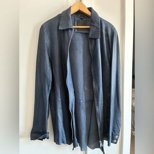 Mauritius lamb skin Freepy perforated zip Jacket